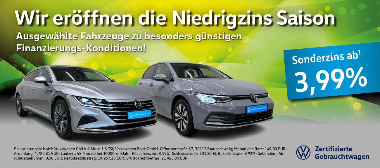 VW GW Sonderzins 3,99