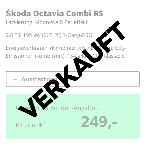 OCTAVIA RS VERKAUFT
