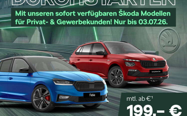  Skoda Lagerfahrzeuge – sportlich durchstarten